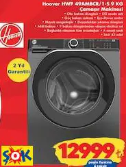 HOOVER HWP 49AMBCR/1-S 9 KG ÇAMAŞIR MAKİNESİ